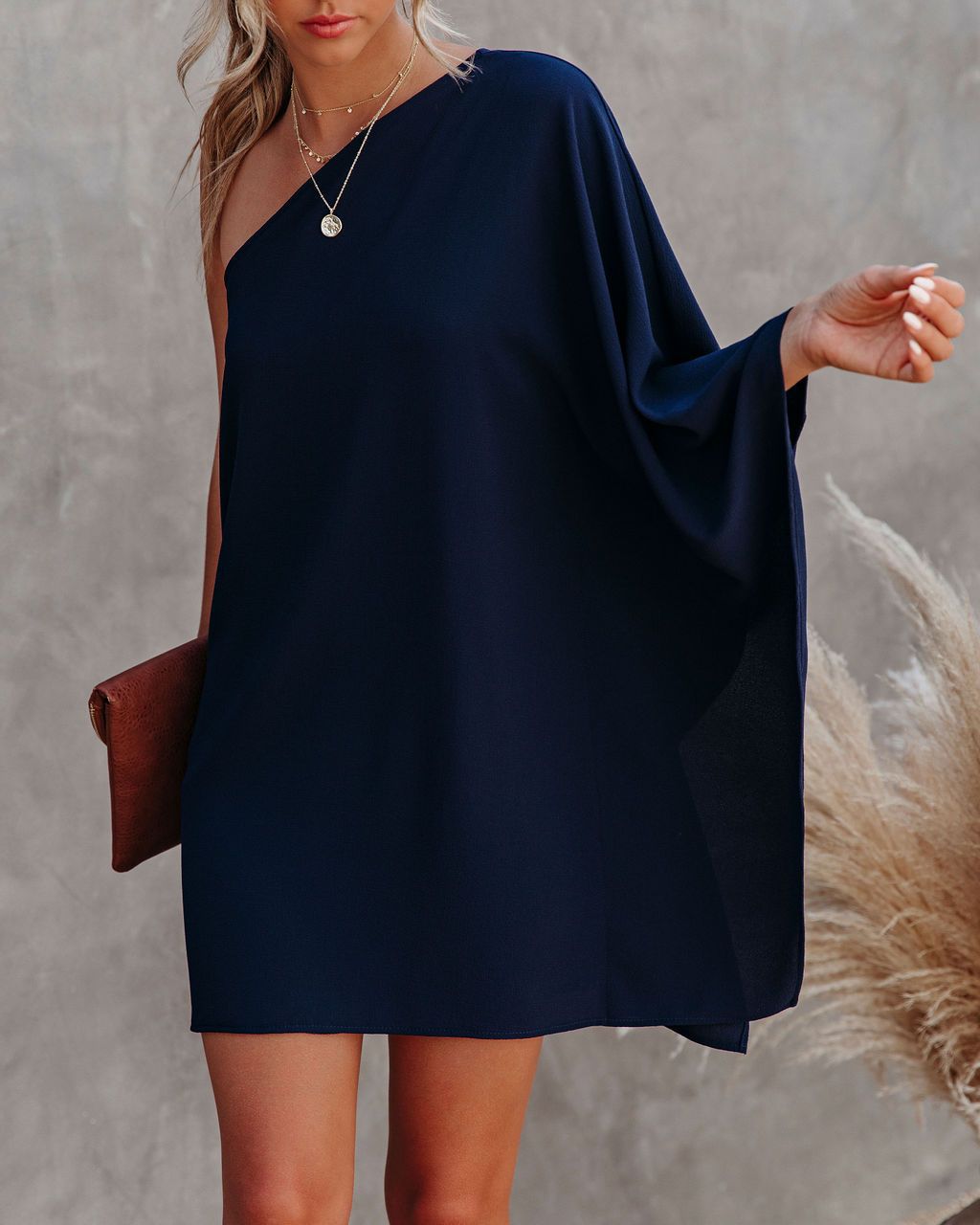 One Shoulder Loose Dress-10 Colors