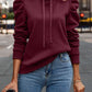 Ruched Puff Long Sleeve Hoodie