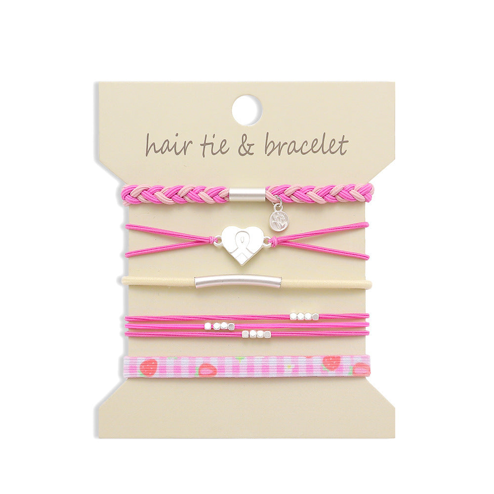 Boho 2-in-1 Hair Tie & Bracelet Set (5-Piece Pack)