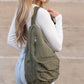 Oversized Cotton Canvas Sling Bag