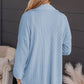 Roll Tab Sleeve Ribbed Cording Shacket