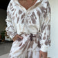 Tie-dye V-neck sweatshirt suit