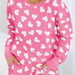 Valentine Heart Long Sleeve Top Shorts Lounge Set