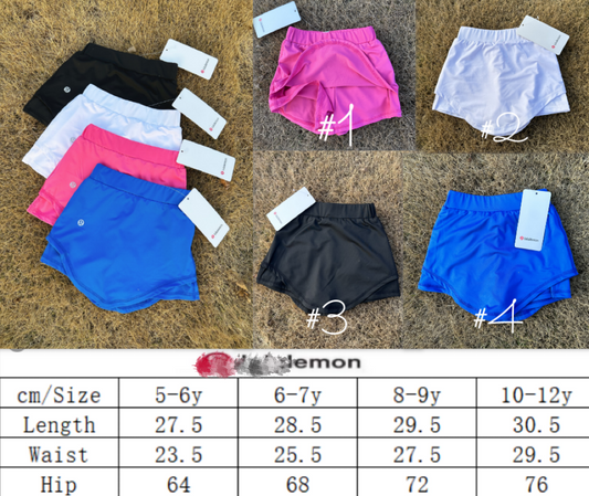 Kid's Skirt With Shorts Lining-4 Colors