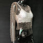 Rhinestone Pearl Mesh Top