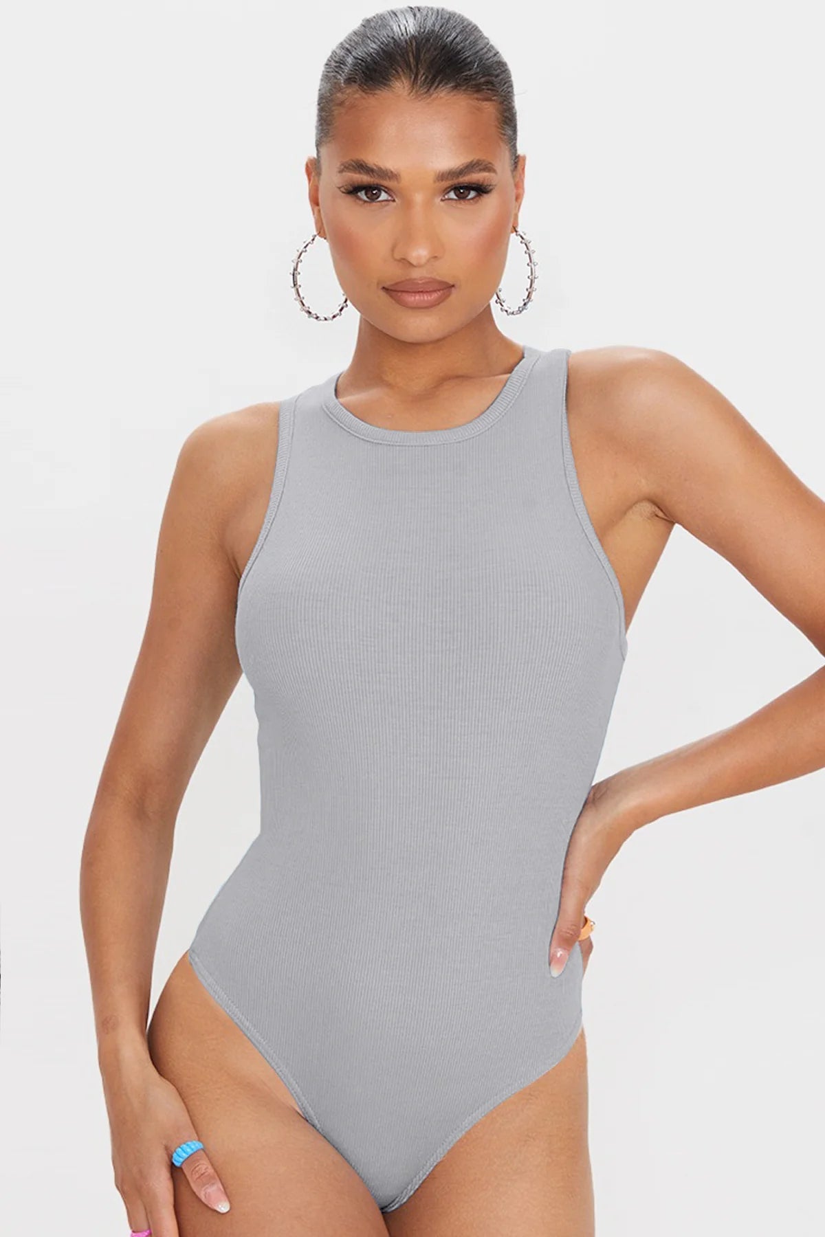 Ribbed Sleeveless Bodysuit