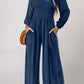 Smocked Square Neck Wide Leg Jumpsuit