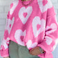 Valentine's Day Pearl Beaded Heart Sweater