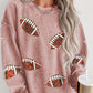 Sequin Rugby Graphic Corded Baggy Sweatshirt