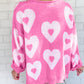 Valentine's Day Pearl Beaded Heart Sweater