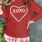 XOXO Chenille Embroidered Textured Sweatshirt