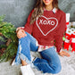 XOXO Chenille Embroidered Textured Sweatshirt