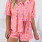 Print Short Sleeve Shirt Pajamas Set