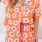 Print Short Sleeve Shirt Pajamas Set