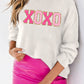 XOXO Glitter Round Neck Sweater