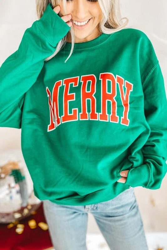 MERRY Graphic Pullover Sweatshirt