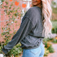 Sequin XOXO Corded Crew Neck Sweatshirt