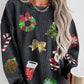 Sequined Santa Claus Corded Sweatshirt