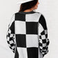 Checkered Print Drop Shoulder Sweater