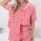 Print Short Sleeve Shirt Pajamas Set