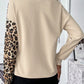 Leopard Colorblock Waffle Knit Top