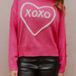 XOXO Pattern Rib Knit Sweater