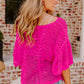 Pointelle Knit Scallop Edge Top