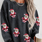 Sequined Santa Claus Corded Sweatshirt