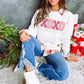 XOXO Glitter Chenille Cable Knit Sweatshirt