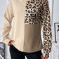 Leopard Colorblock Waffle Knit Top