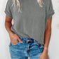 Textured Knit Exposed Stitching T-shirt