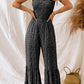 Straps Smocked Wide Leg Jumpsuit