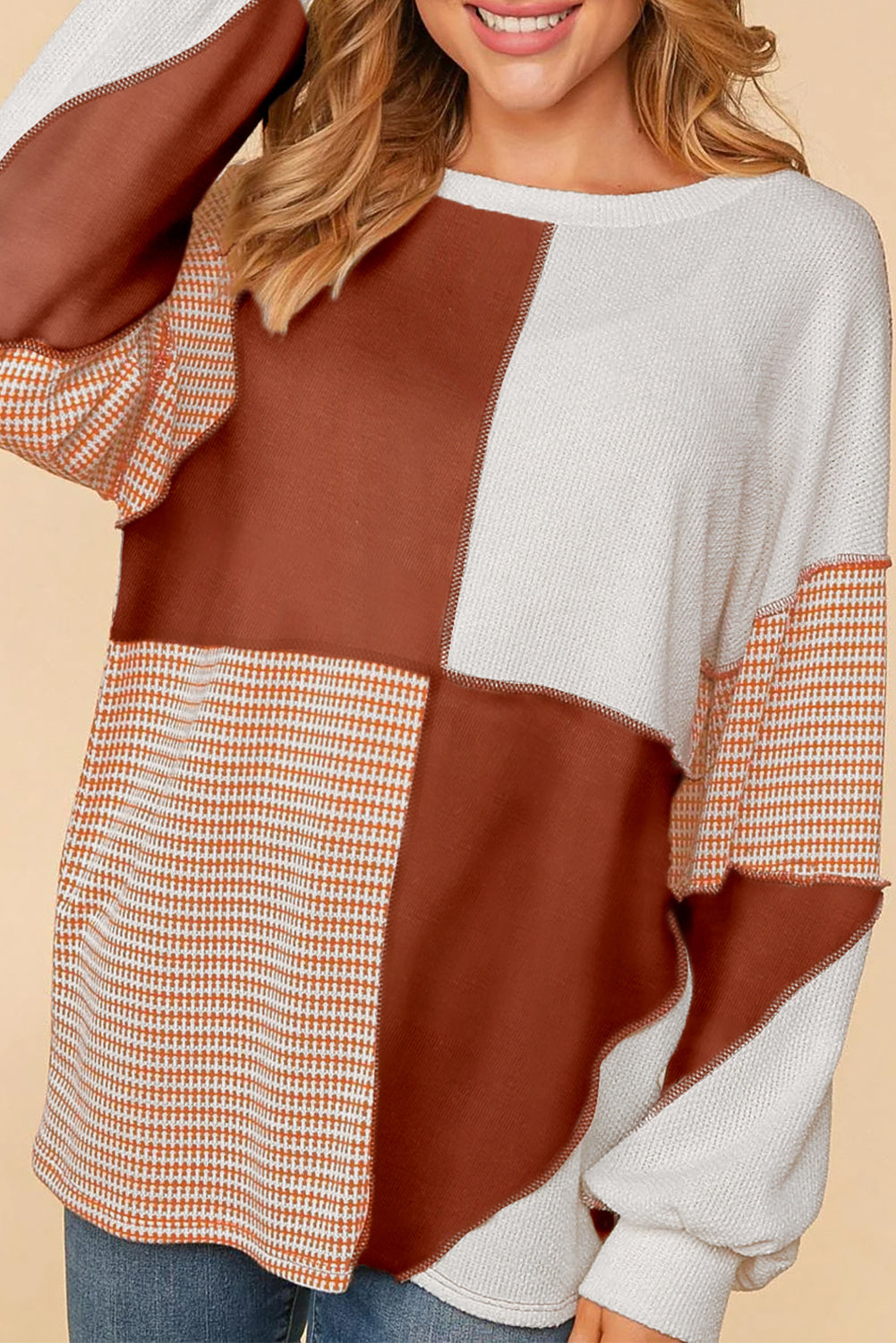 Colorblock Oversized Knit Top