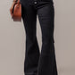 High Waist Button Front Flare Jeans