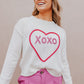 XOXO Pattern Rib Knit Sweater