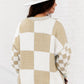 Checkered Print Drop Shoulder Sweater