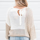 Knit Tie Keyhole Drop Shoulder Sweater