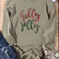 Sequined holly jolly Corded Sweatshirt