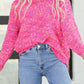 Pink Colorful Spots Knitted Sweater