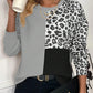 Leopard Colorblock Waffle Knit Top