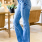 Slight Distressed Medium Wash Flare Jeans