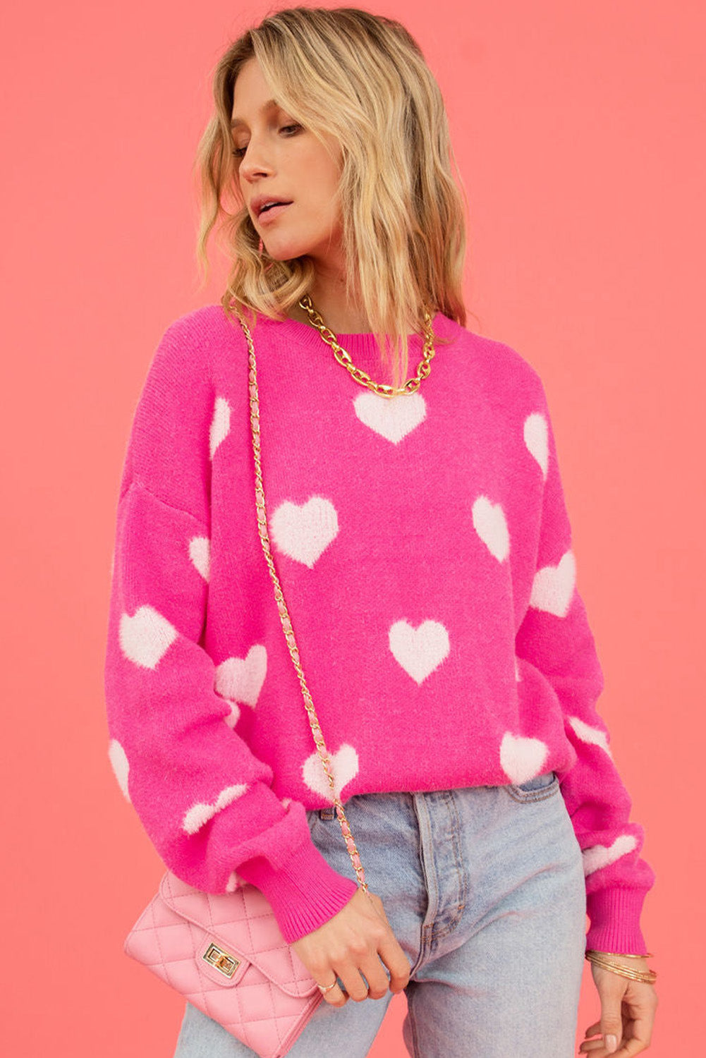 Valentine Fuzzy Hearts Sweater