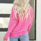 Pink Colorful Spots Knitted Sweater