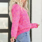 Pink Colorful Spots Knitted Sweater