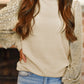 Leopard Print Ribbed Knit Blouse