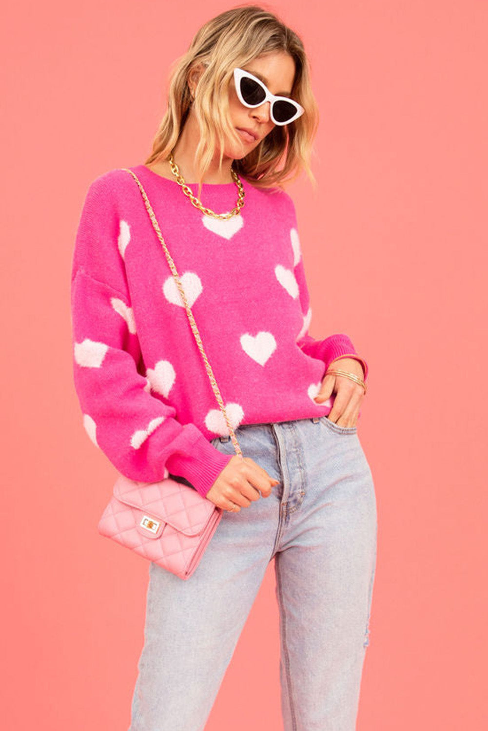 Valentine Fuzzy Hearts Sweater