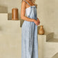 Light Wash Exposed Seam Wide Leg Denim Overall