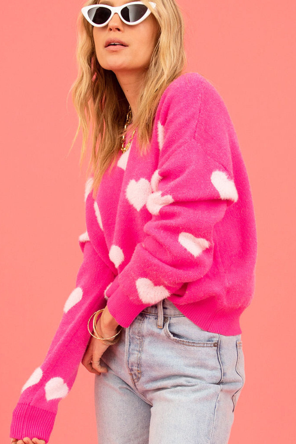 Valentine Fuzzy Hearts Sweater