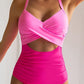 2-tone Crossed Cutout Backless Monokini