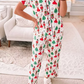 Christmas Tree Pattern Buttoned 2 Piece Sleepwear